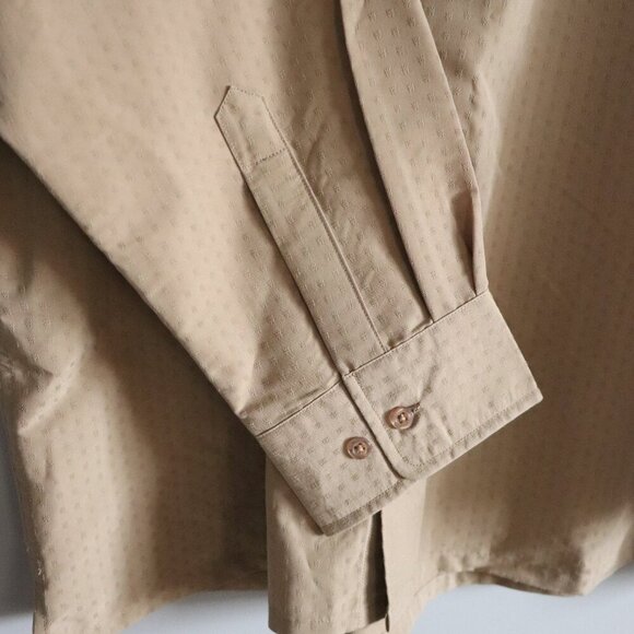 Penmans Men's Tan Large‎ Collared Button Down Pocket Long Sleeve Dress Shirt - Picture 7 of 11